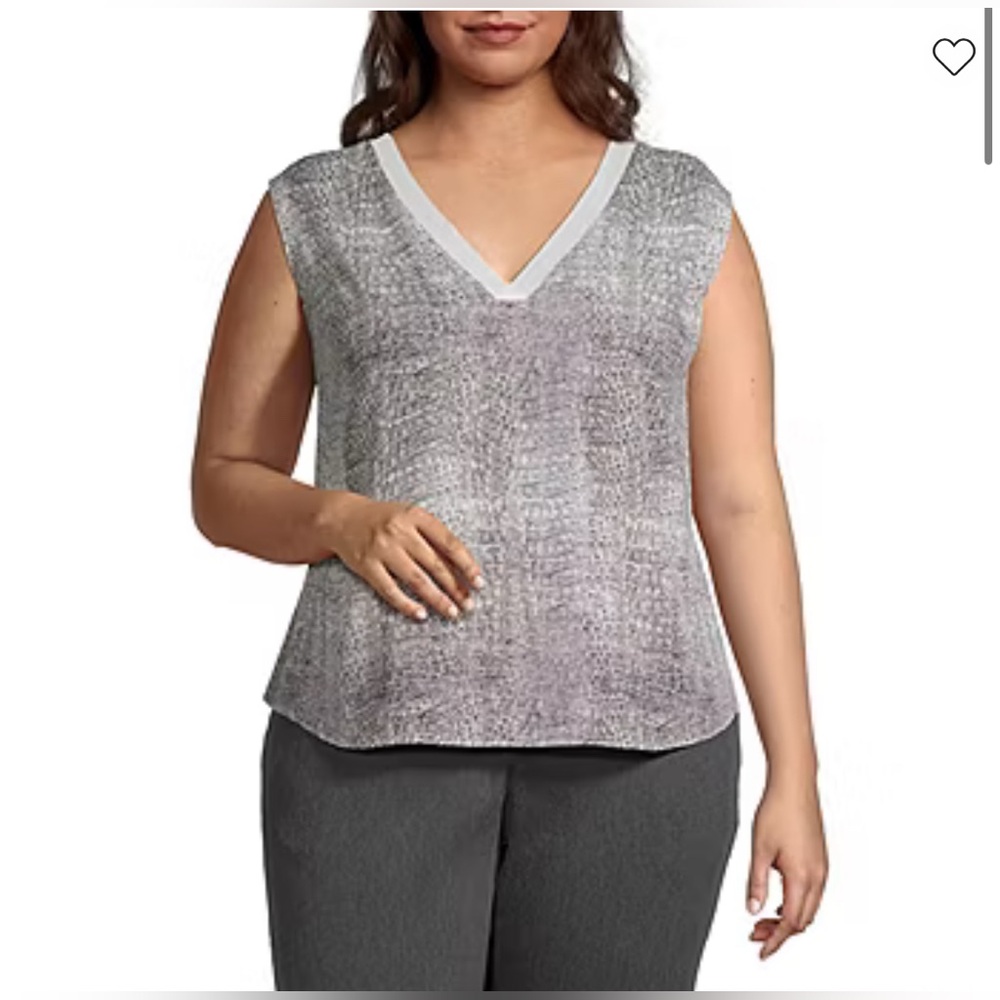 Worthington Python Sleeveless Vneck